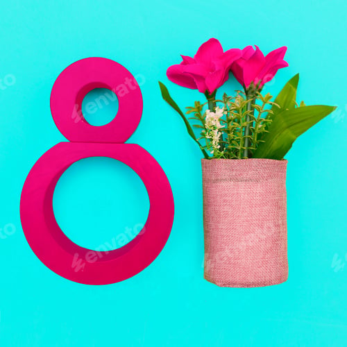 Preview: International Women's Day March 8 Postcard minimal art