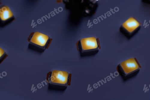 Preview: Lighting LED panel selective focus close up