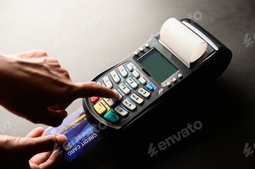 Preview: Credit card payment, buy and sell products & service,selective focus