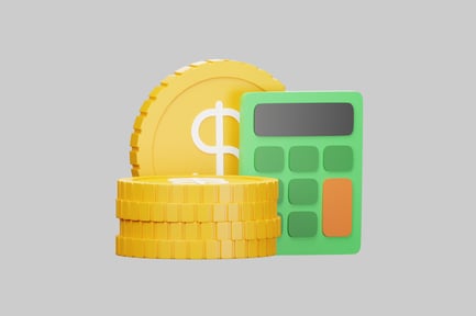 Preview: Coins and calculator illustration