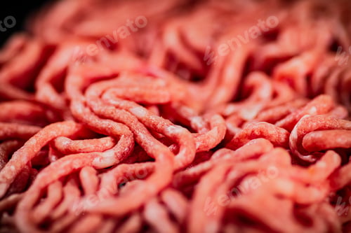 Preview: Raw minced fresh meat. Macro background.