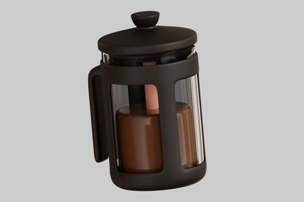Preview: Black french press with open lid