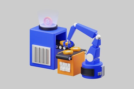 Preview: Bitcoin automated production machine isometric