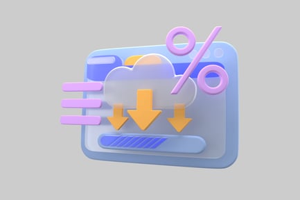 Preview: Cloud data download percentage icon
