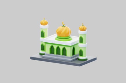 Visualização: Mesquita verde e laranja dos desenhos animados
