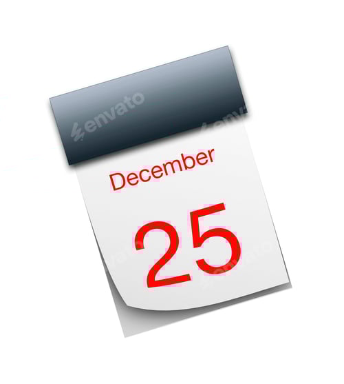 Visualização: Calendário de dezembro isolado no fundo branco