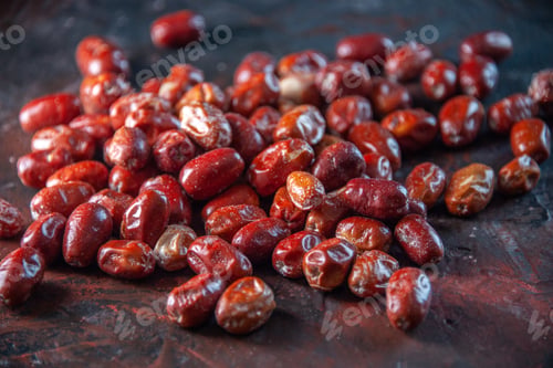 Preview: Front close view of fresh raw silverberry fruits on mix colors background