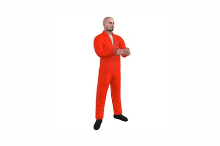 Preview: Figure in orange jumpsuit with clasped hands