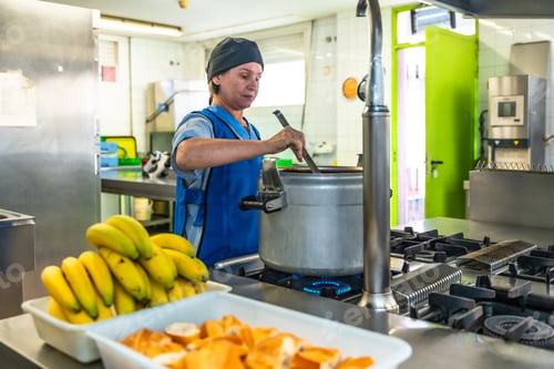Preview: Woman working in the kitchen of a nursing home