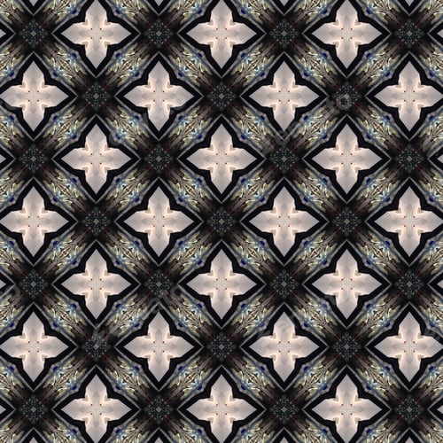 Preview: abstract floral geometric seamless pattern with kaleidoscope effect
