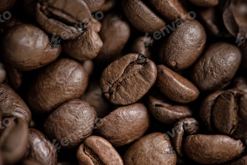 Preview: Roasted Brown Coffee Beans Close Up, Fresh Aroma