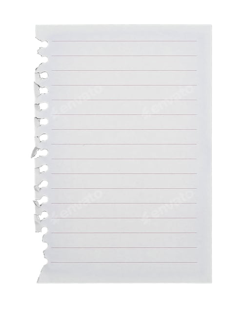 Preview: striped notebook paper isolated on white background