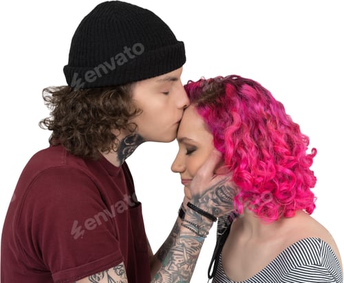 Preview: a man and a woman kissing each other