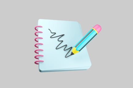 Preview: Notebook with a scribble pencil