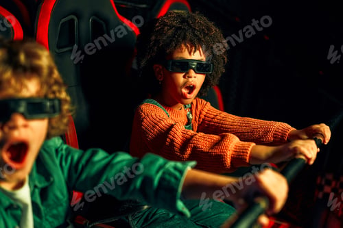 Preview: Kids having fun on a carnival Carousel