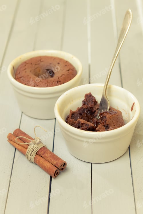Preview: Chocolate muffin with cinnamon with the fork