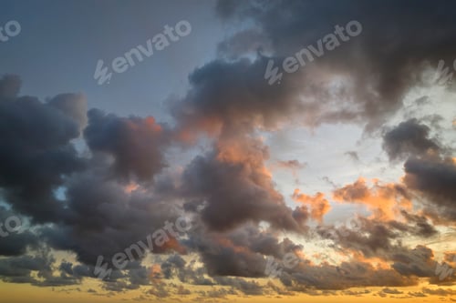 Preview: Colorful evening landscape with soft pastel coloured clouds