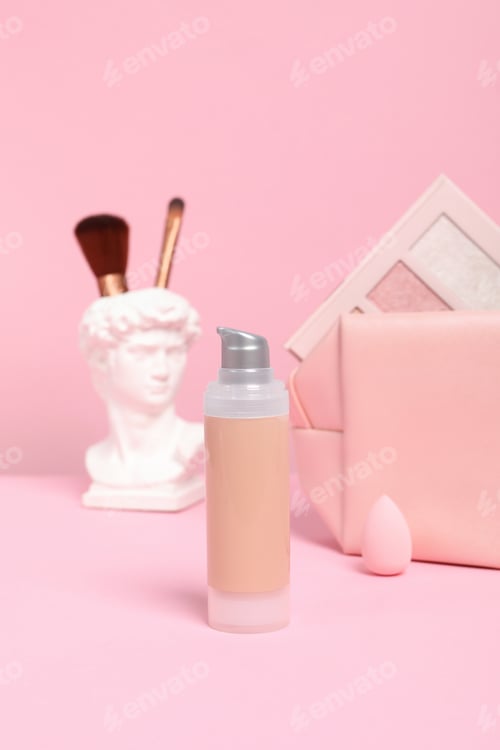 Preview: Concept of different female accessories, different cosmetics