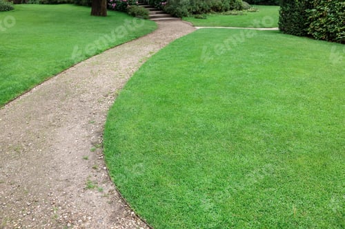 Preview: Beautiful freshly cut green lawn in park