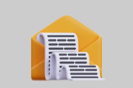 Preview: Email with unrolled invoice scroll