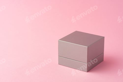 Preview: Small jewelry box on pink studio background