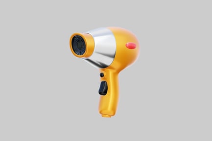 Retro Hair Dryer Appliance, Golden Finish