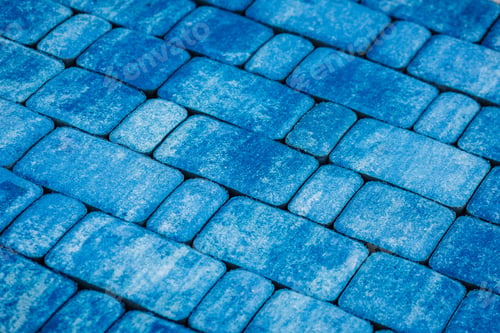 Preview: The concrete paver features a sleek and modern design in a deep blue shade, adding a touch of