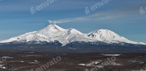 Preview: Panorama view of Volcanoes of Kamchatka: Avacha Volcano and Kozelsky Volcano