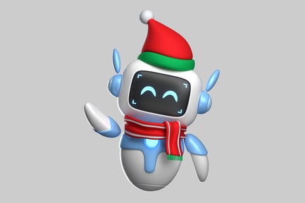 Preview: Festive robot with holiday hat