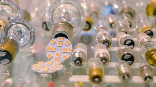 Preview: Electric light bulbs of various shape and base.