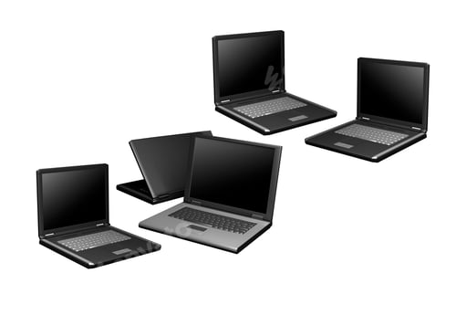 Preview: black laptops 3d model