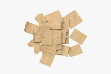 Preview: Cardboard Pile Small Medium and Large, Abstract Arrangement of Cardboard Scraps