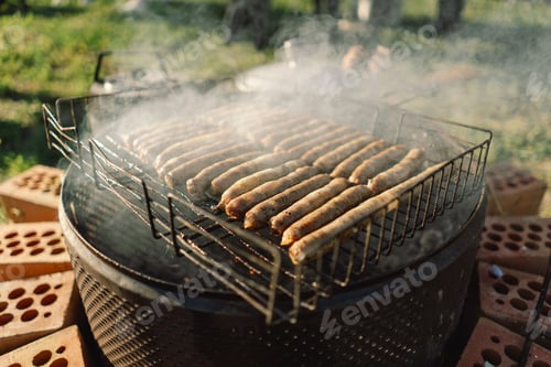 Preview: Summer Barbecue With Smoke and Kettle by a River