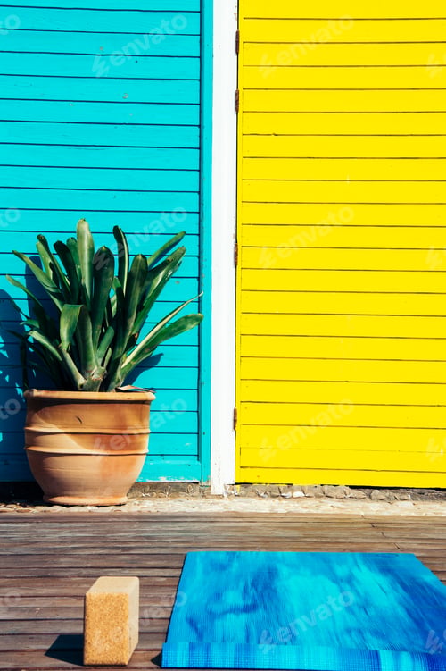 Preview: Colorful Yoga Setup by Vibrant Beach Hut