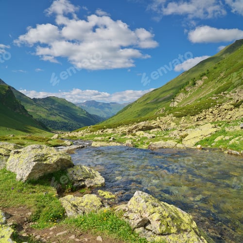 Preview: Pure river in mountain valley.
