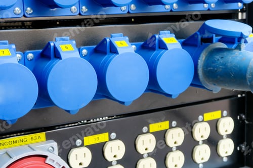 Preview: image of power plugs connected background