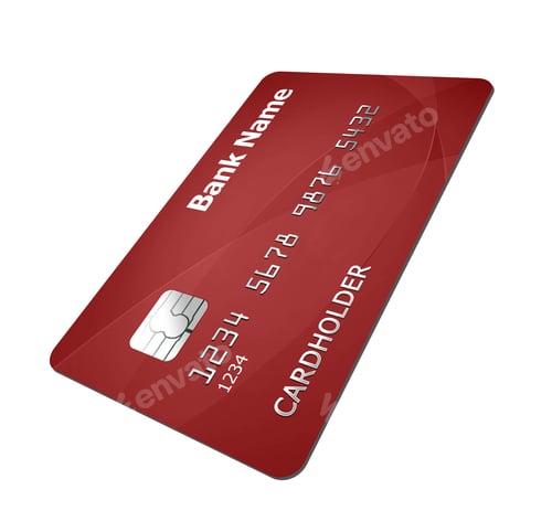 Preview: Red credit card isolated