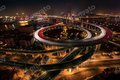 Preview: Shanghai cityscape at night,China