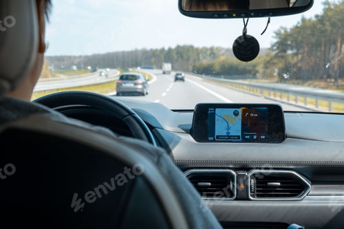 Preview: car driving concept vie from inside