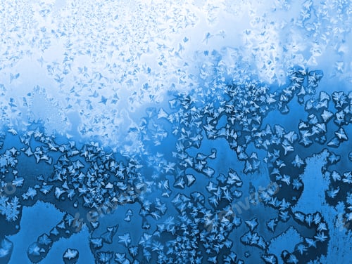 Preview: Window glass with beautiful ice pattern, winter background