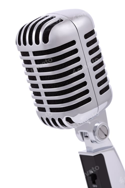 Preview: Vintage microphone isolated on white