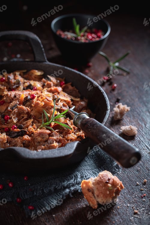 Preview: Homemade stewed cabbage and meat with cabbage and beef