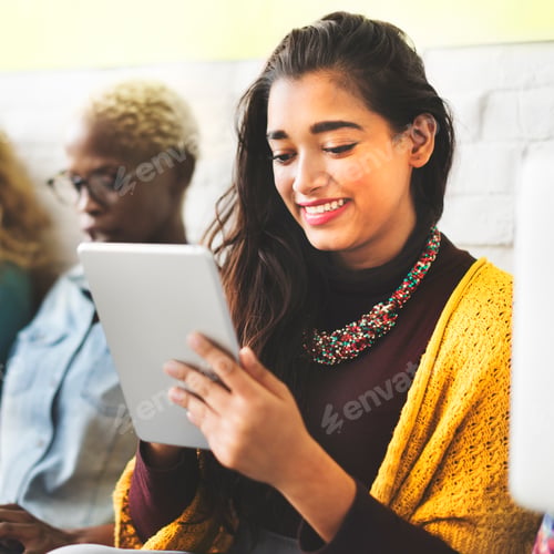 Preview: Group Girls Electronic Devices Media Concept