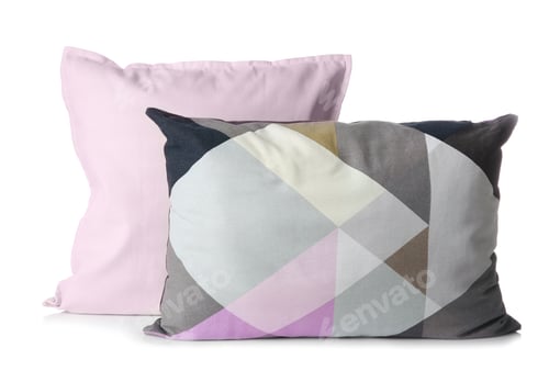 Preview: Soft decorative pillows on white background