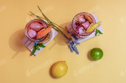 Preview: Jars of pink cold ice tea