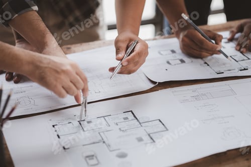 Preview: Architects and engineers are working together to edit the draft house plan that was designed after i