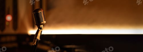Preview: Vertical Retro Microphone for Swing and Rock'n'Roll background banner