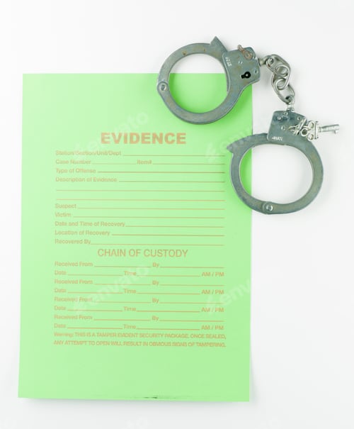 Preview: evidence form and hancuffs
