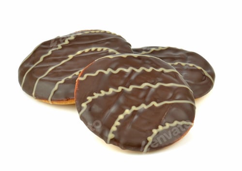 Preview: Three Chocolate Covered Biscuits with White Stripes