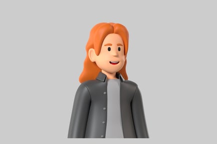 Preview: Cartoon female figure orange hair